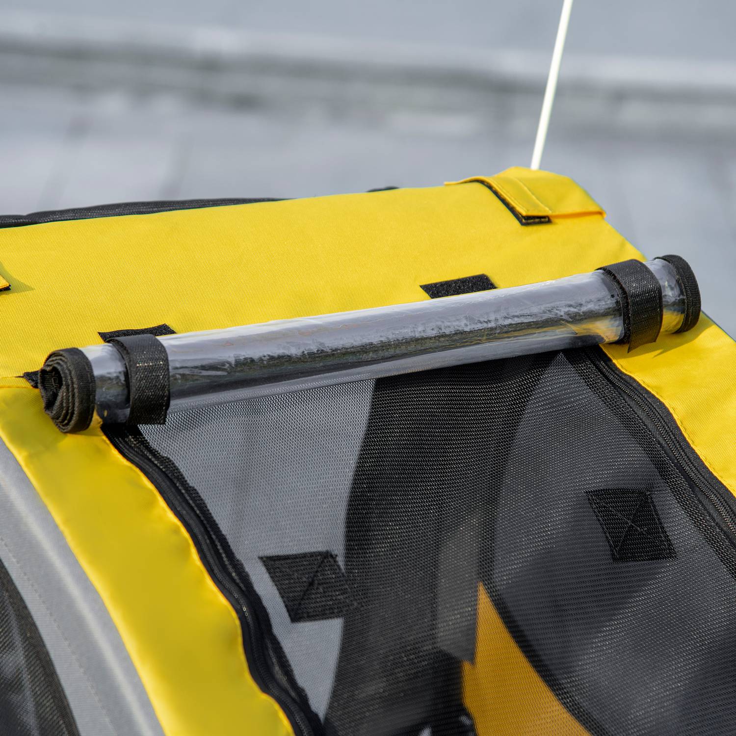 Hopfällbar hundcykelvagn med nätfönster och reflexer