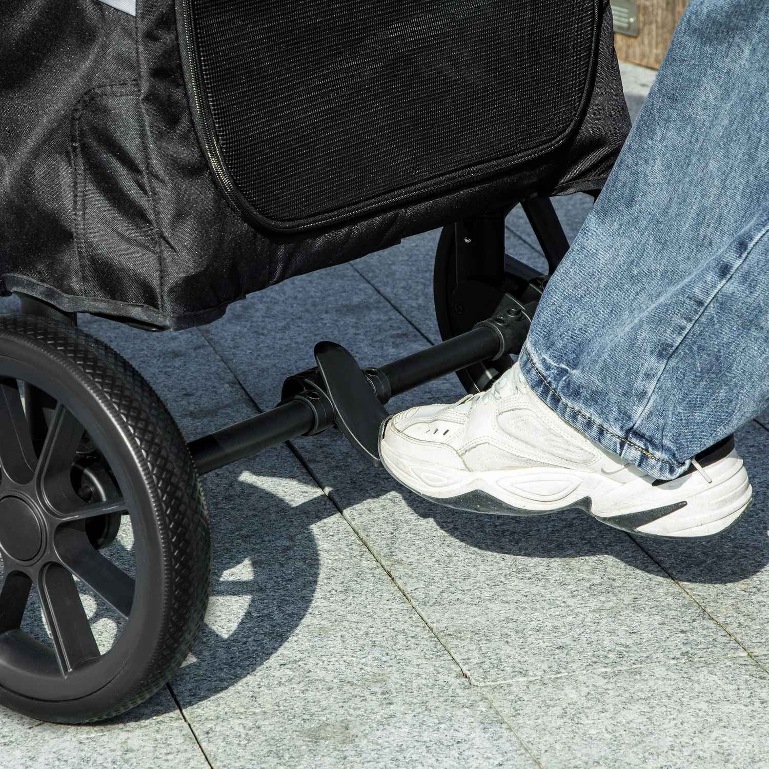 Hopfällbar husdjursvagn för stora hundar och katter, upp till 30 kg