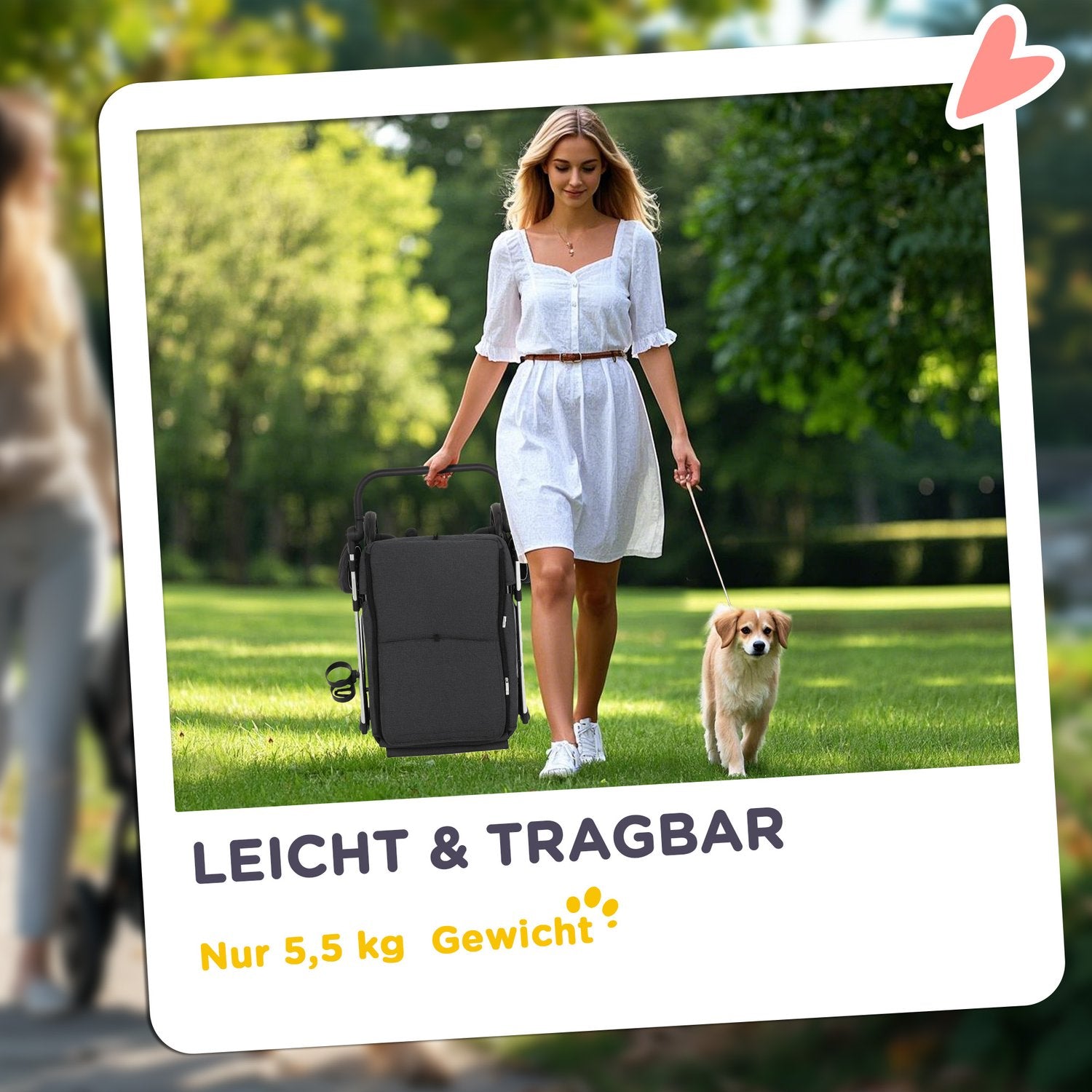 Hopfällbar husdjursvagn i aluminium, upp till 10 kg, nätfönster