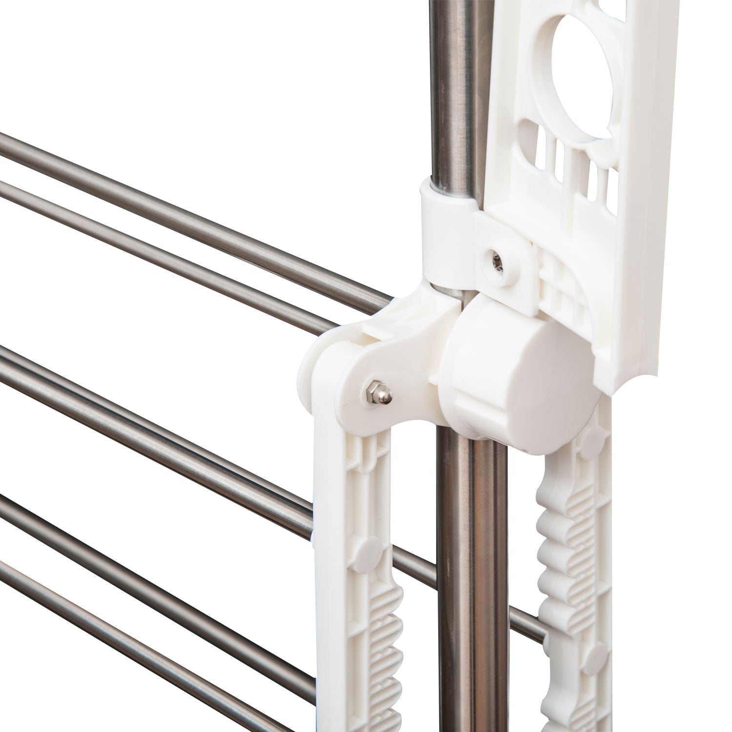 Hopfällbar mobil klädluftare, 3 nivåer, 80-142 cm Justerbar