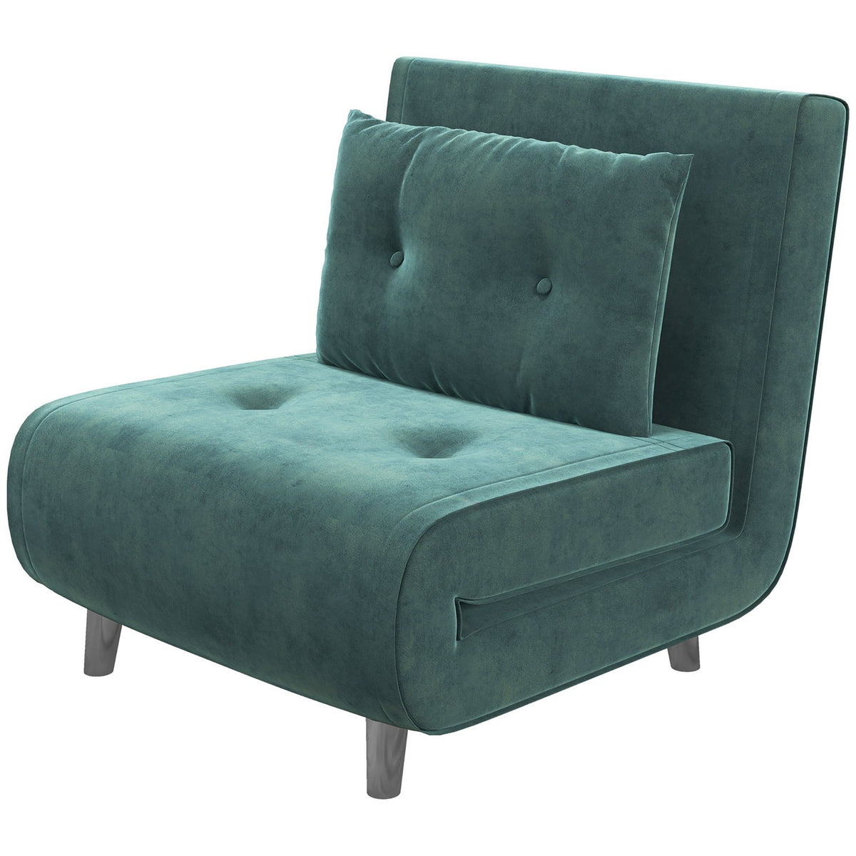 Opvouwbare slaapbank met kussens, fluweellook, groen