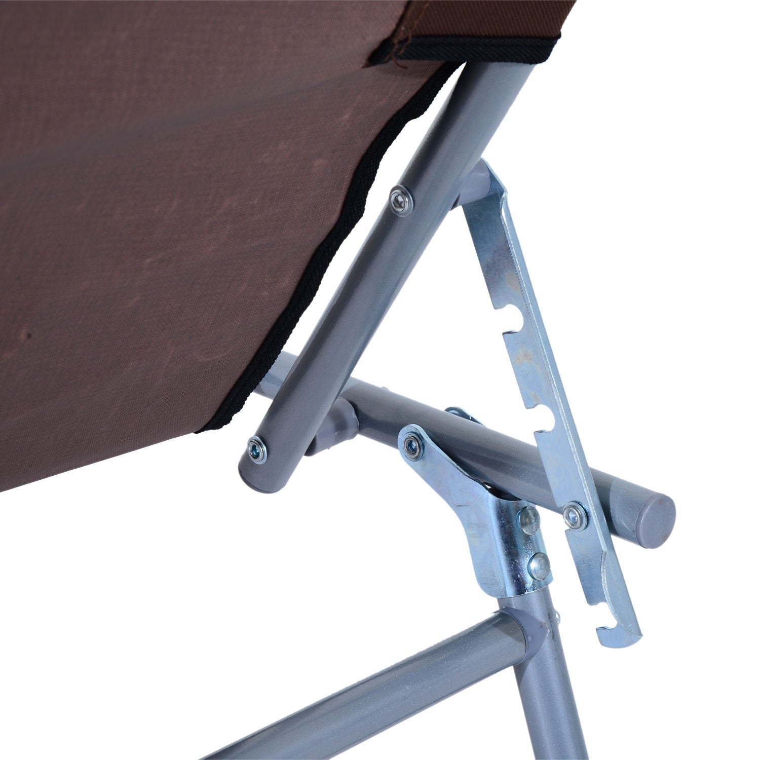 Hopfällbar solstol med solskydd, brun, 187x58x36 cm