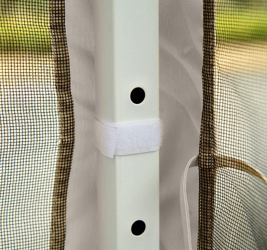 Hopfällbart Gazebo-tält med sidoväggar, Bärväska, 3x3M Beige