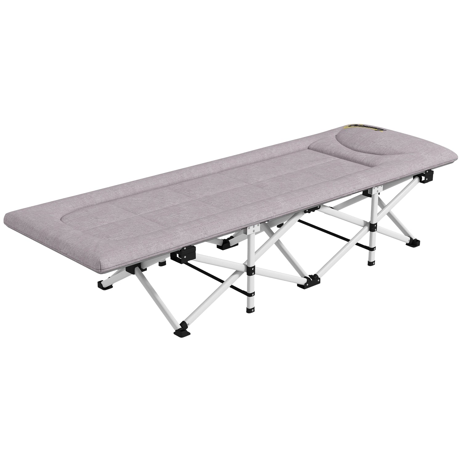 Hopfällbar tältsäng, Oxford Grey – 200 kg Kapacitet, 200x65x42cm