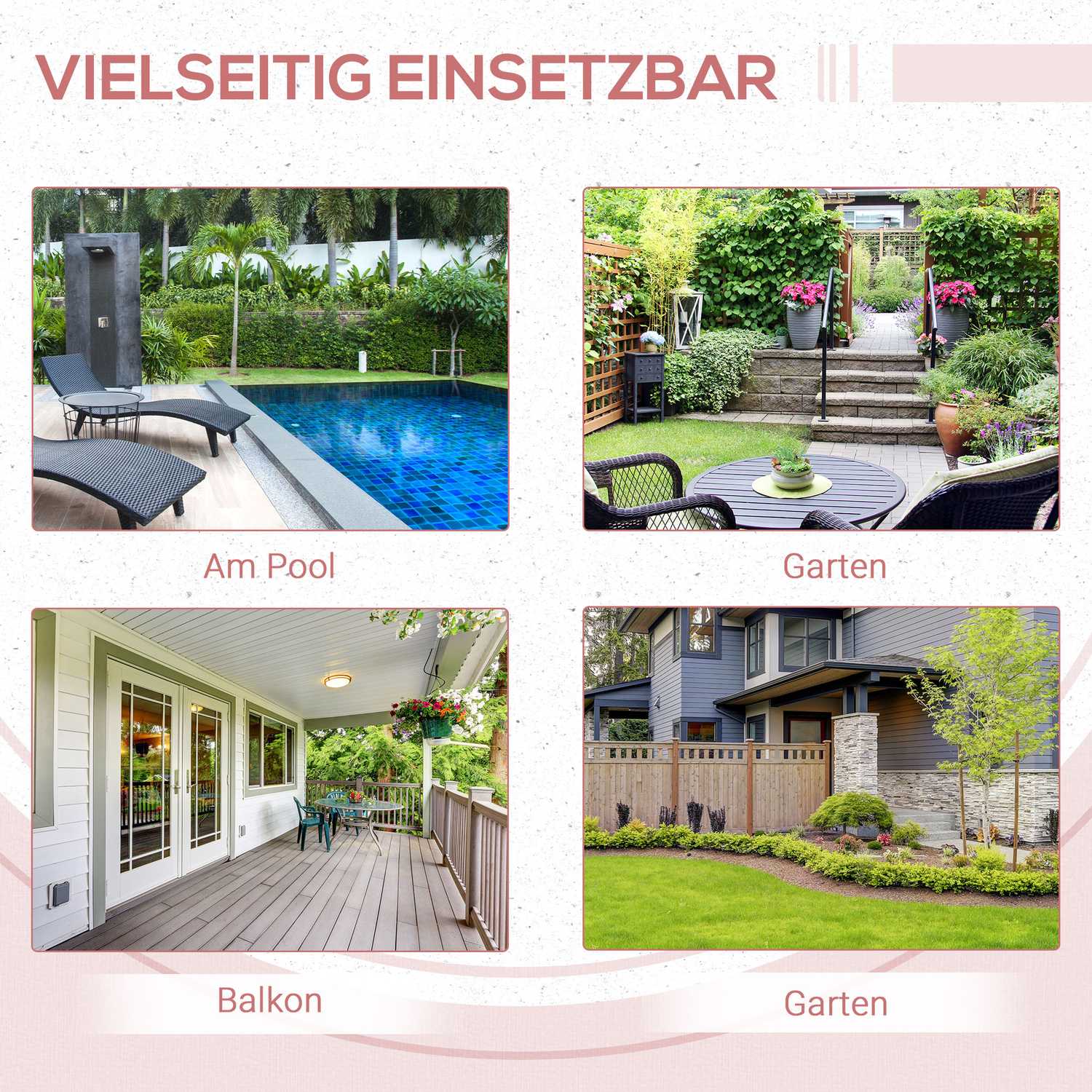 Hopfällbart trädgårdssidobord i polyrattan, metall, 40x40x40Cm