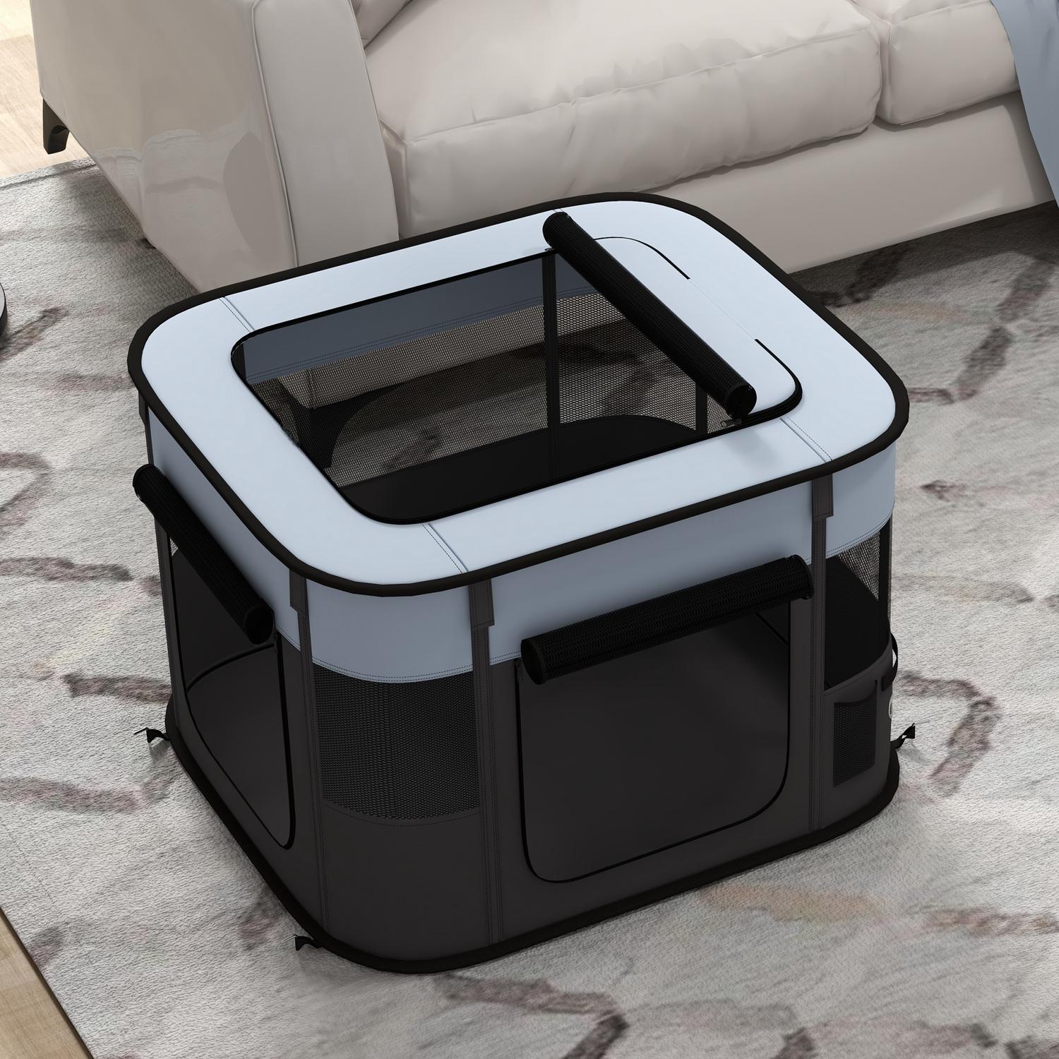 Hopfällbar valplekhage med dörrar för små hundar, inomhus/utomhus