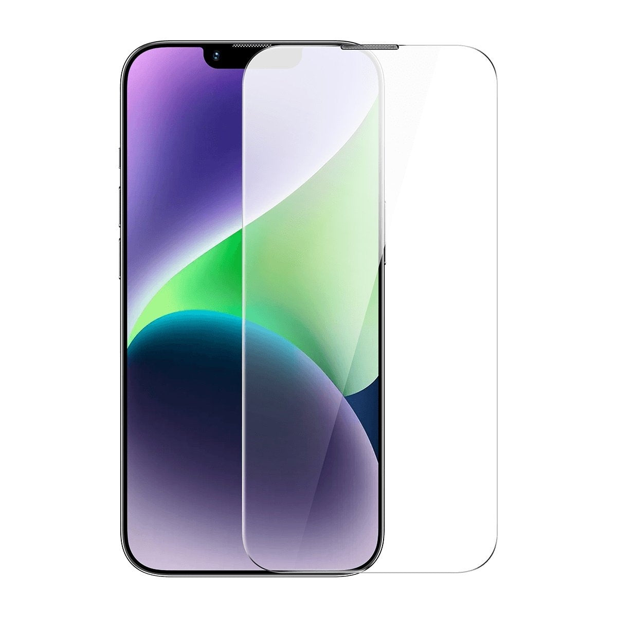 Härdat glas för iPhone 14 Plus / 13 Pro Max med 0,4 mm högtalarskydd SET