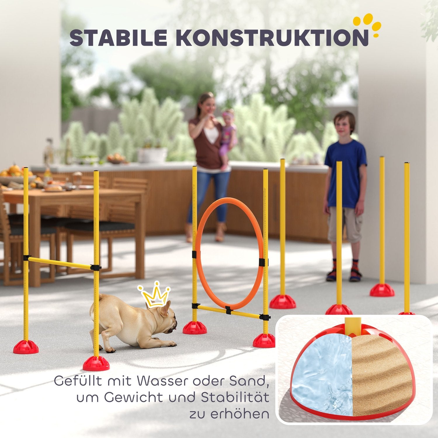 Hund Agility Training Set, 4-delad justerbar utrustning