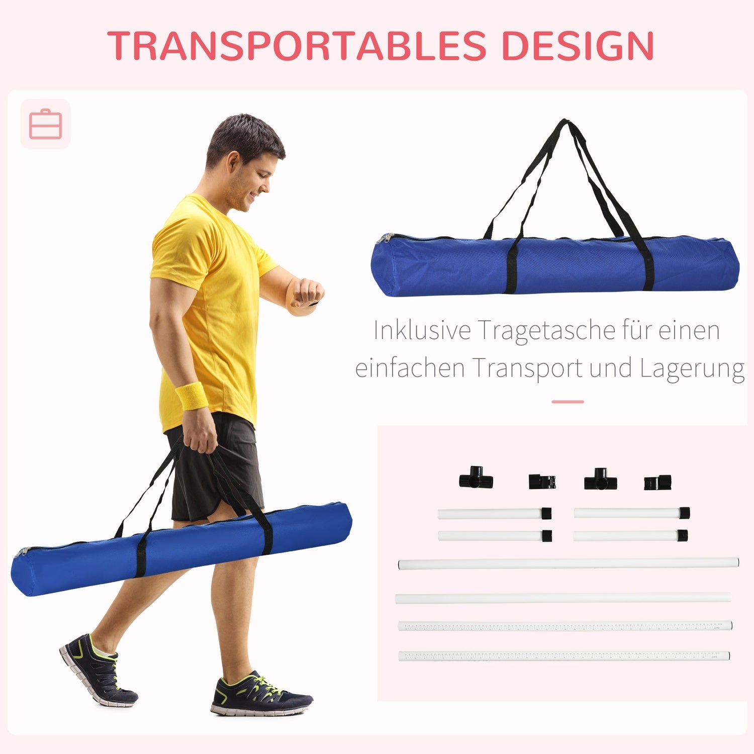 Hund Agility Training Set – 4 slalomhäck, vit