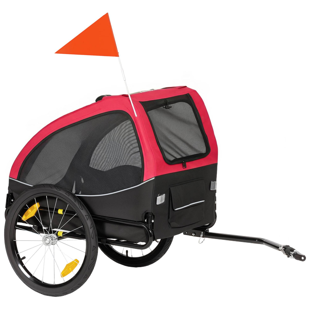 Hundcykelkärra med 20" hjul, röd/svart, 20 kg kapacitet