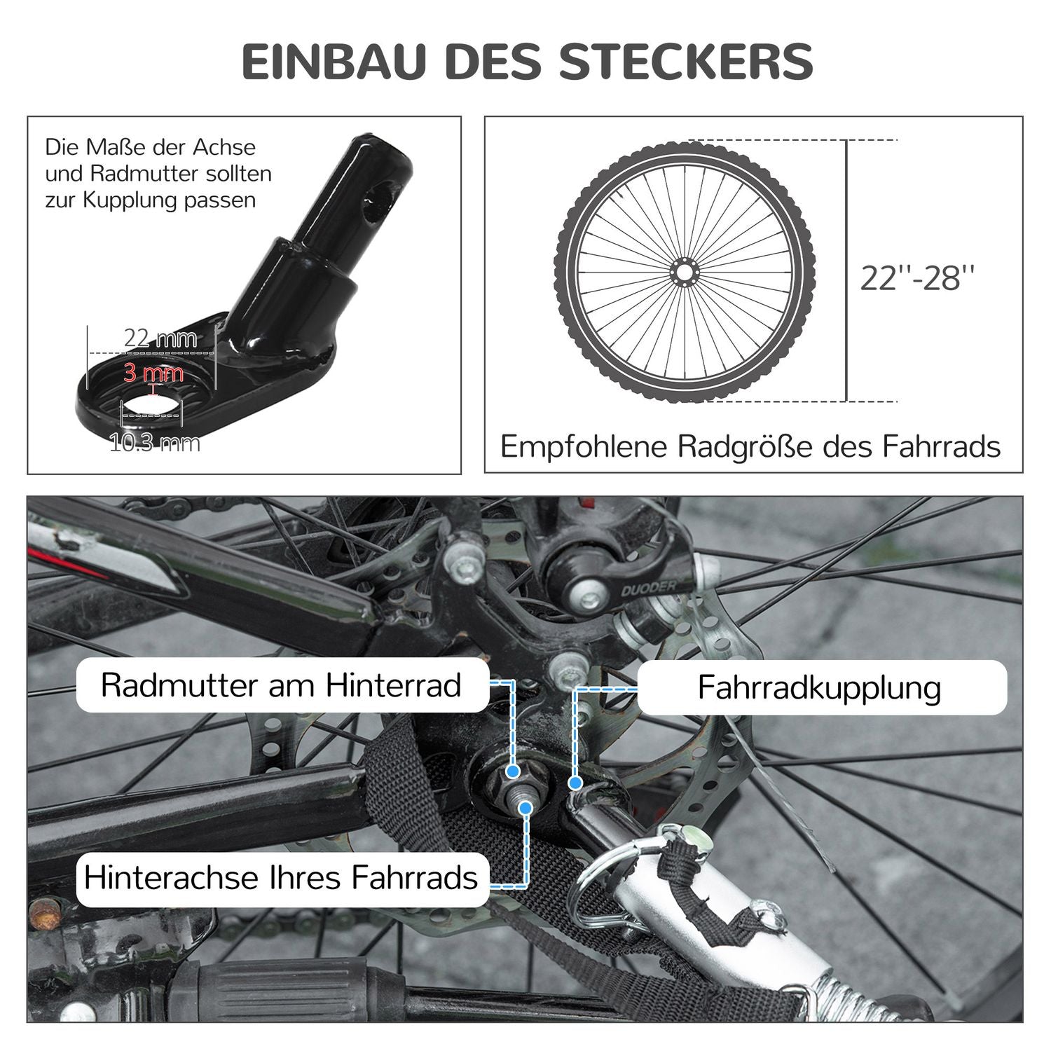 Hundcykelvagn – hopfällbar, nätfönster, reflexer, svart