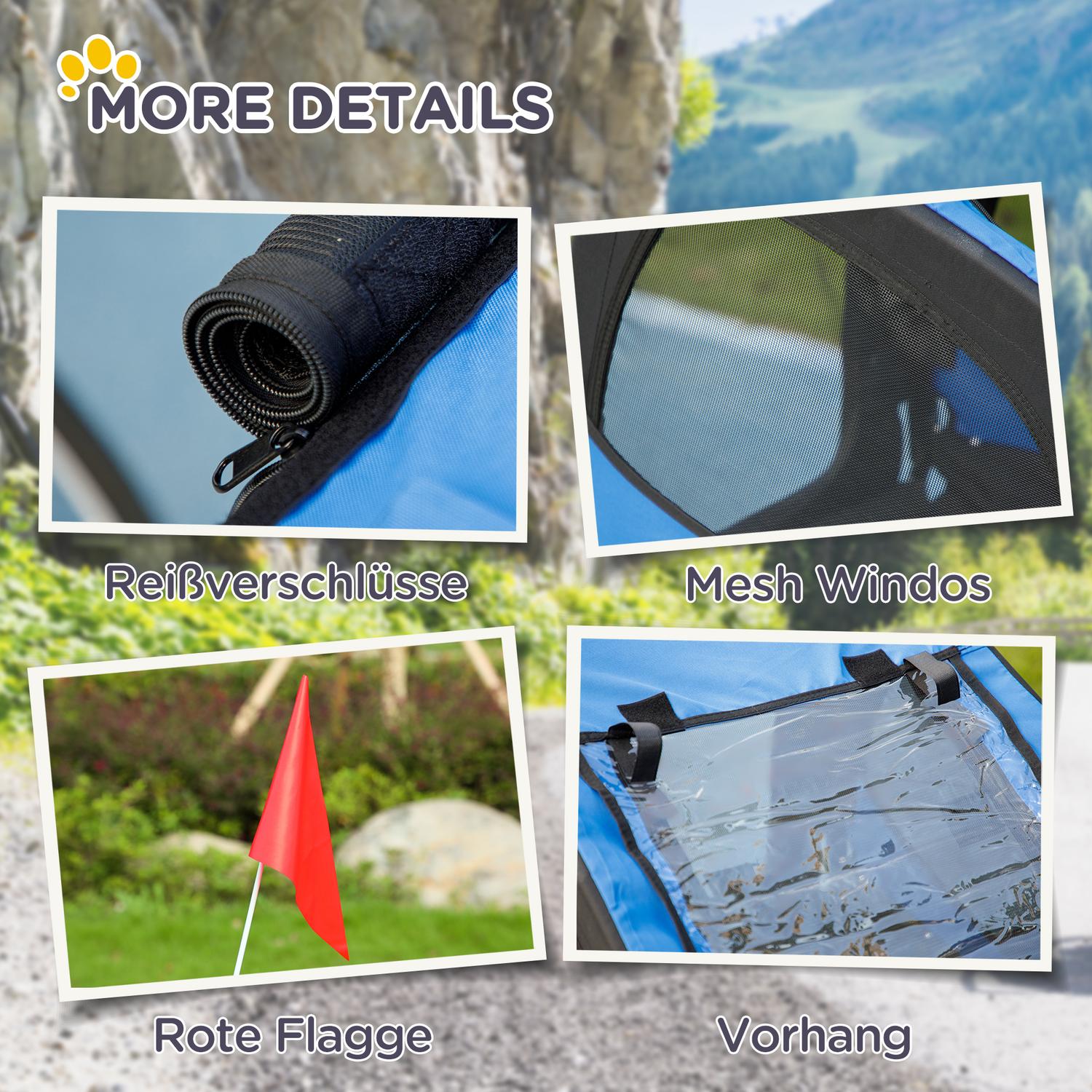 Hundcykelvagn – hopfällbar, vattentät, snabbkoppling