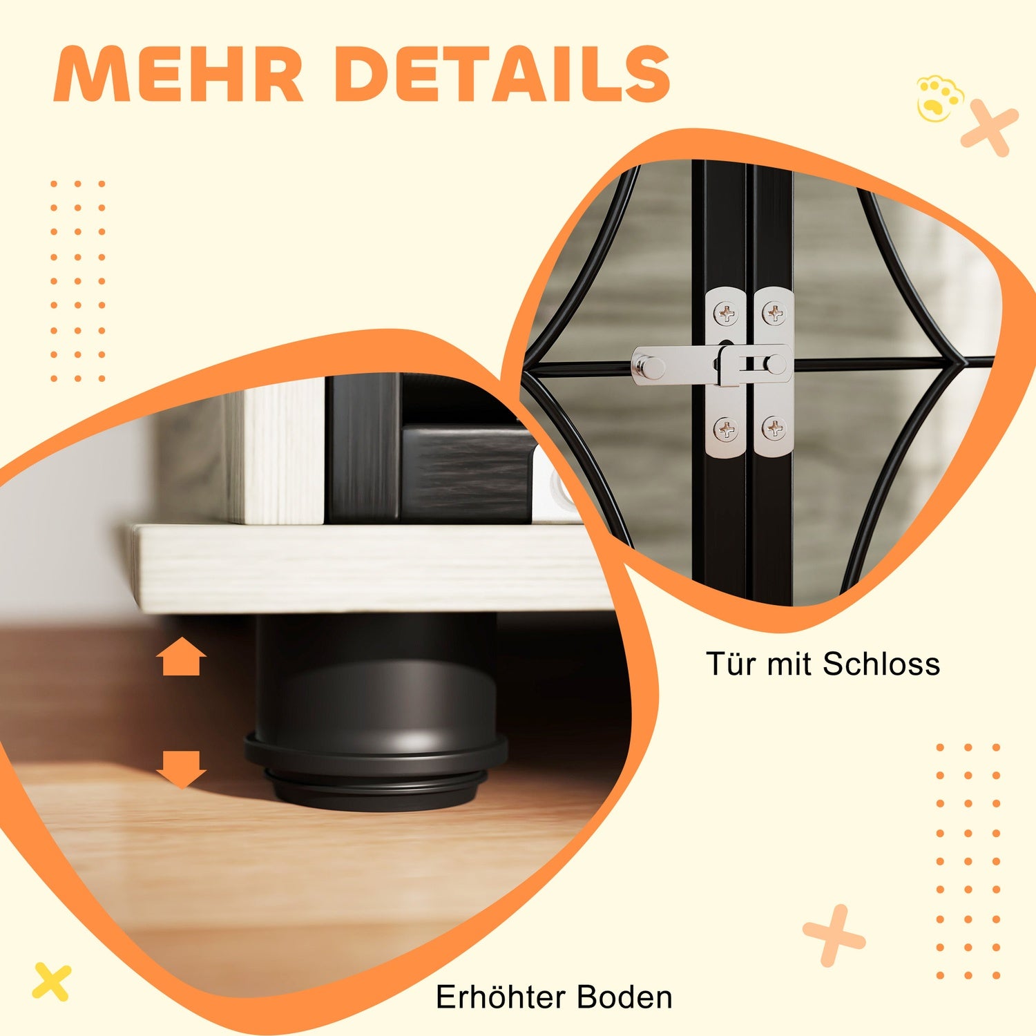 Hundlåda inomhus med kudde och fönster – stor, grå