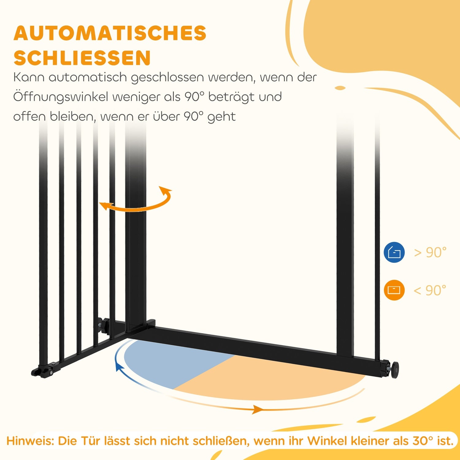 Hundsäkerhetstrappgrind, 74-80 cm, Metall & Plast, Svart