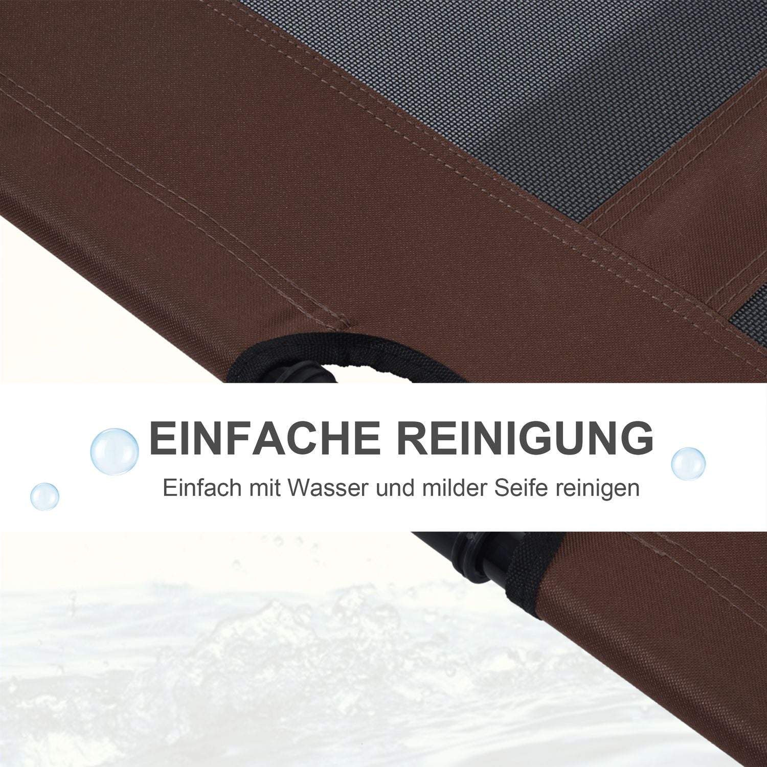 Hundsäng & bäddsoffa utomhus, kaffebrun, 92x76x18cm