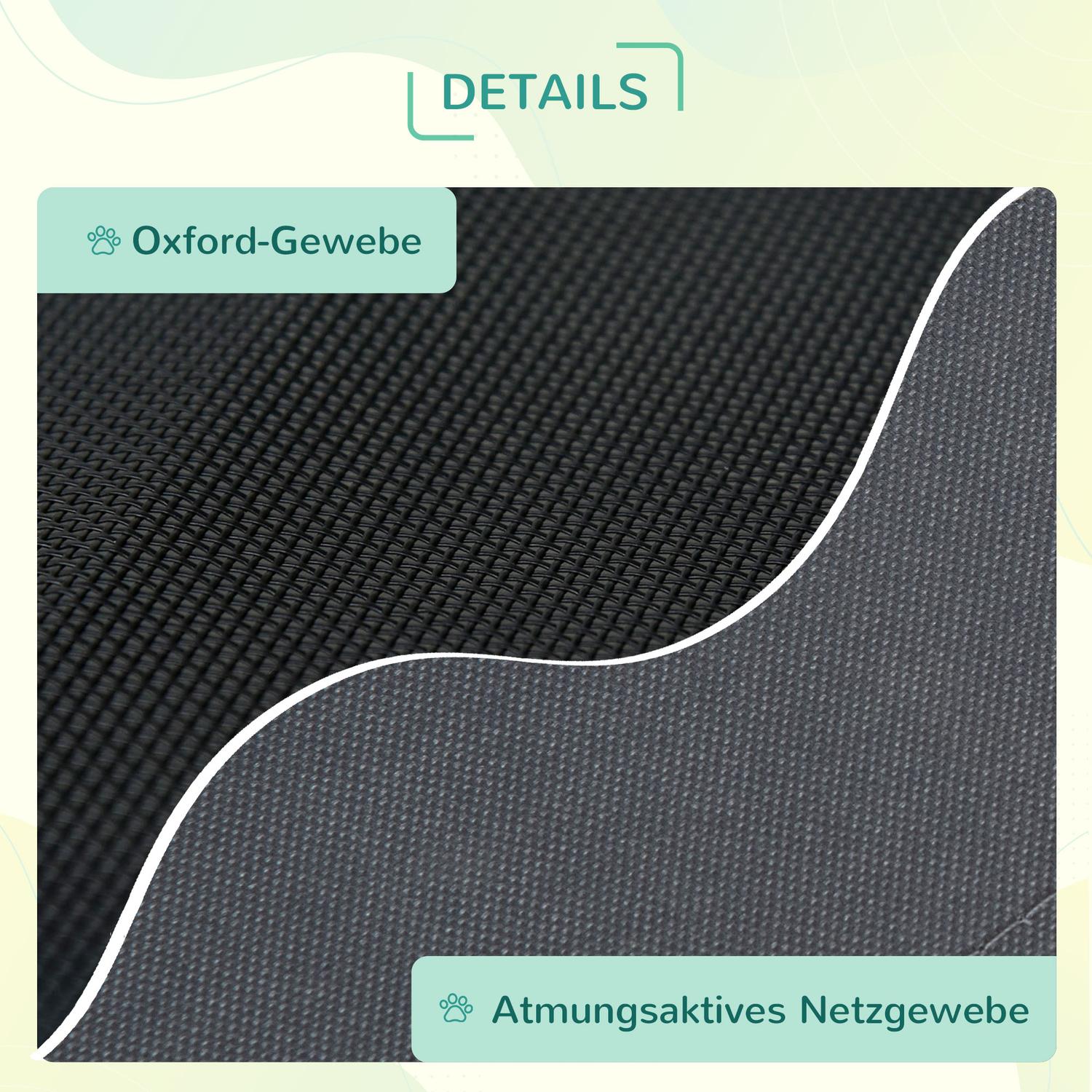 Hundsäng med ventilerande kapell, Grå, 92x76x90 Cm