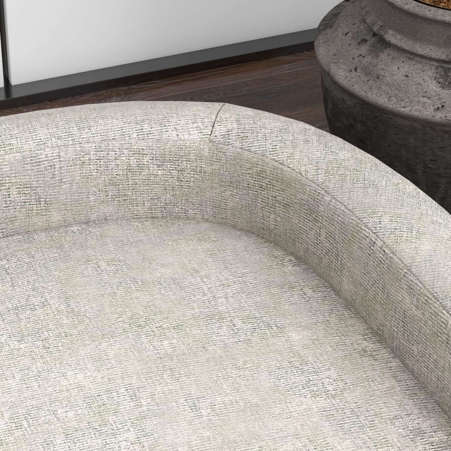 Hundsoffa med kudde, upphöjd design och träben, grå