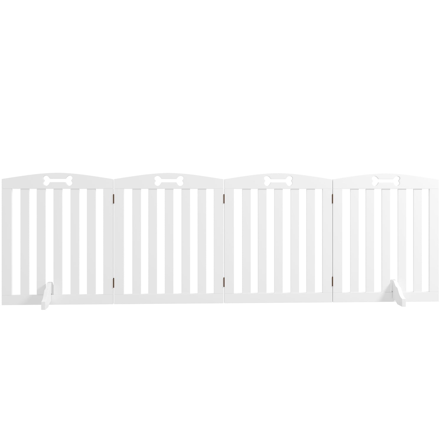 Hundspärrport, hopfällbar, 4-delad, 207,5 x 61 cm, vit