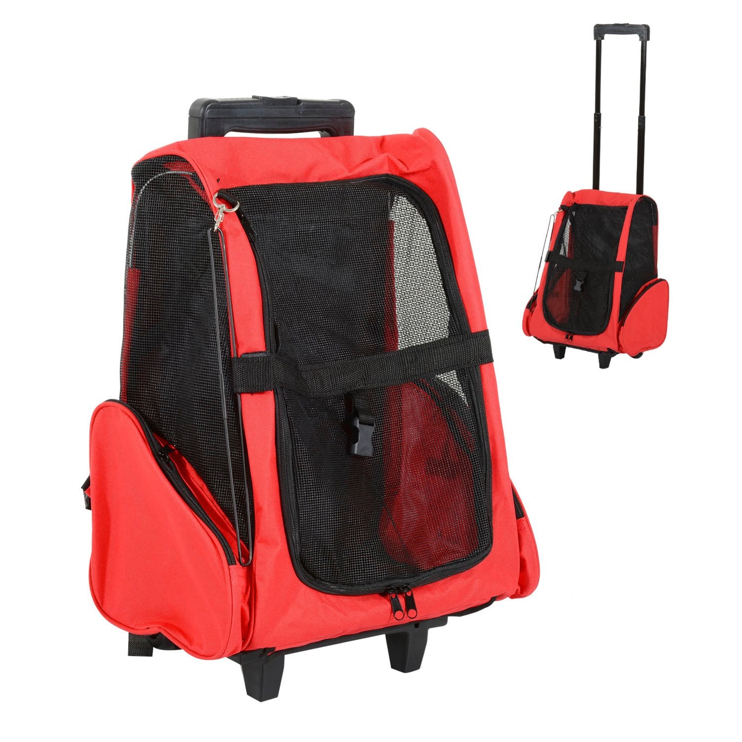 Pet Carrier Trolley Bag, Andas, Röd, 42x25x55 cm