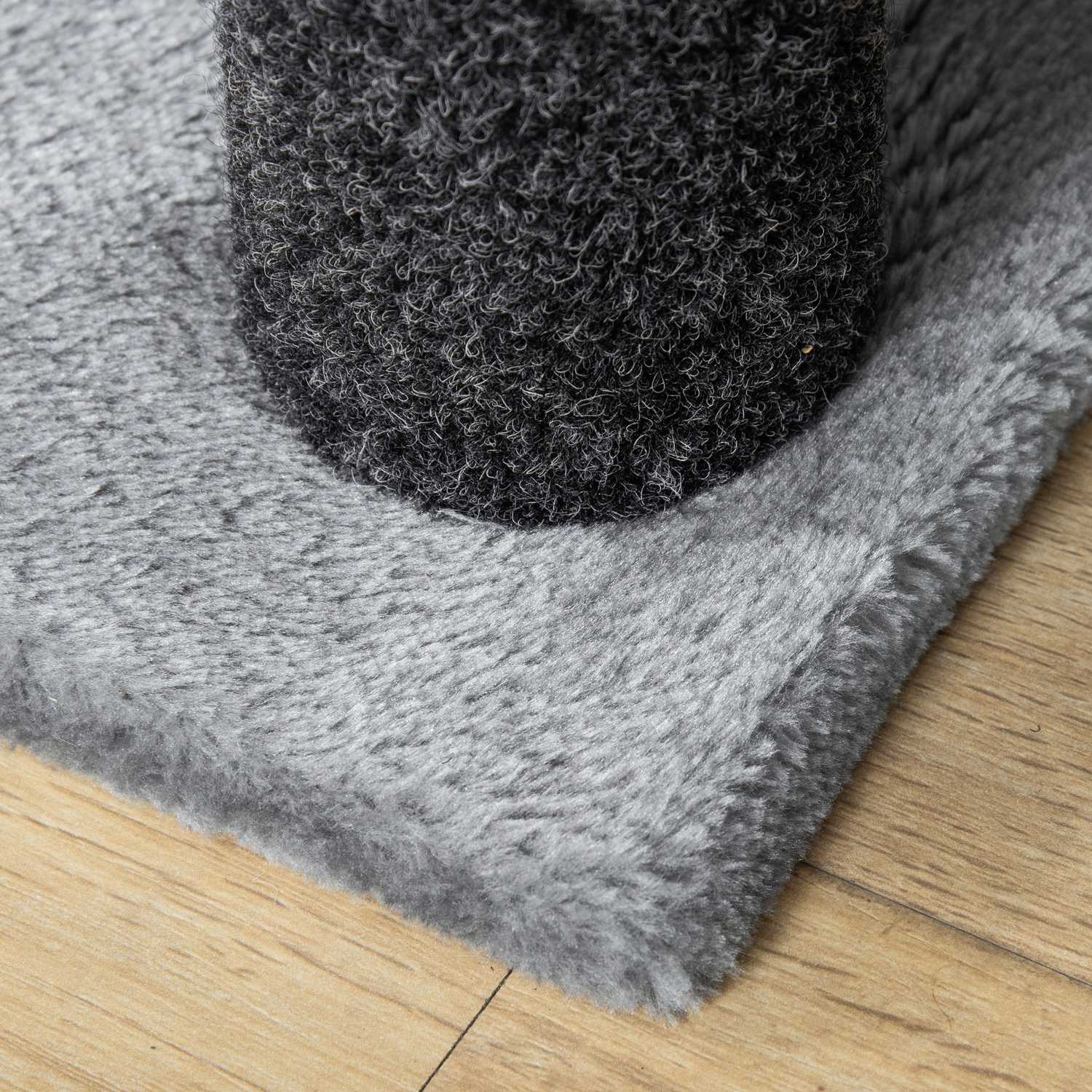 Husdjurssteg med skrapstolpe, 4-stegs grå, 60x40x64 cm