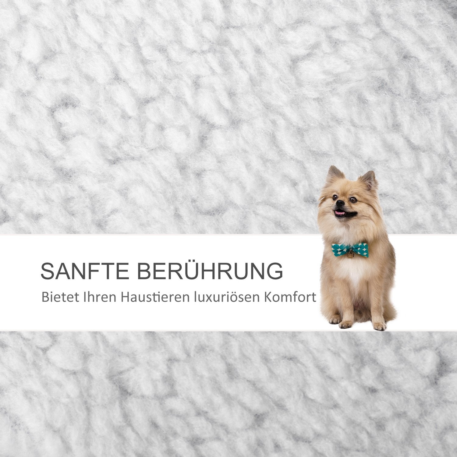 Husdjurstrappor och skrapstolpe, 3 steg, plysch/jute, vit