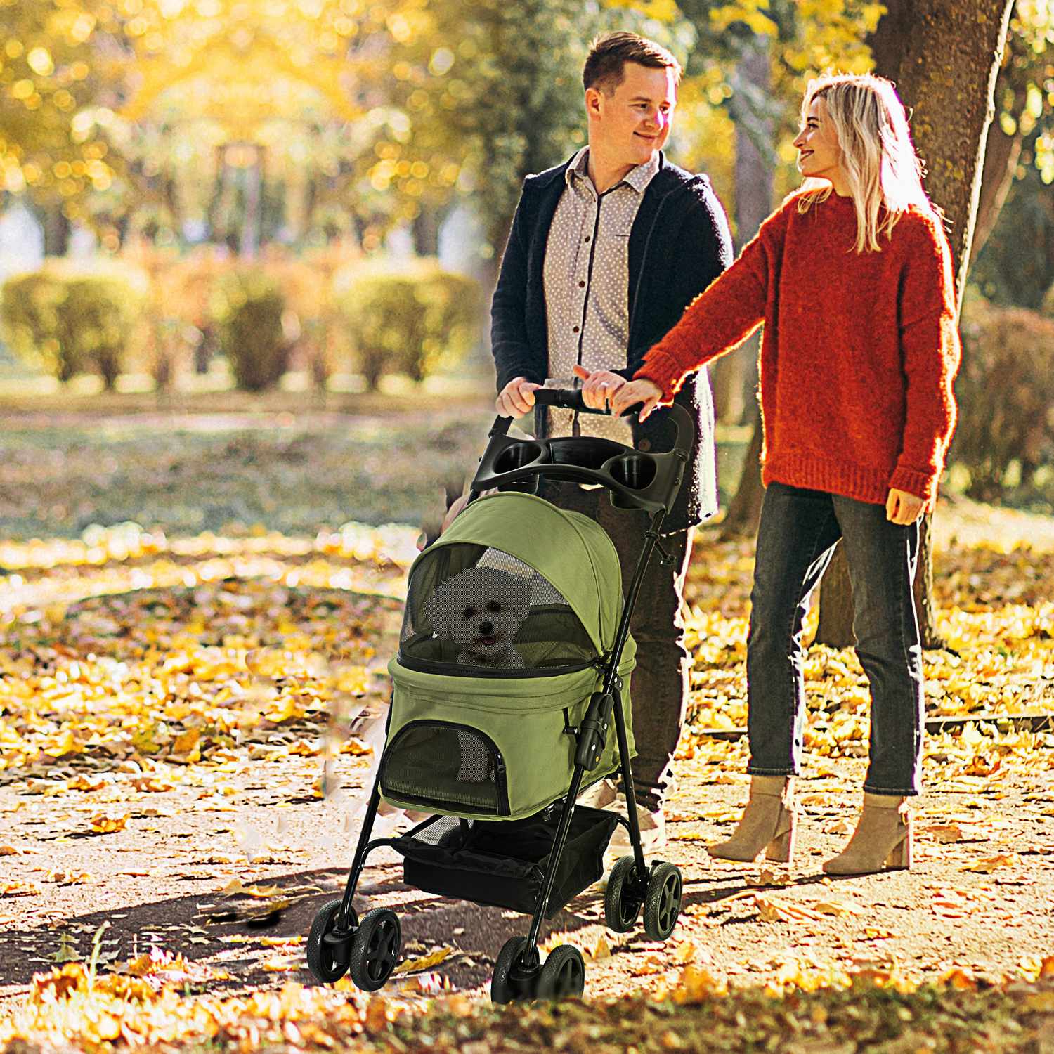 Husdjursvagn, hopfällbar, små hundar och katter, Oxford Green