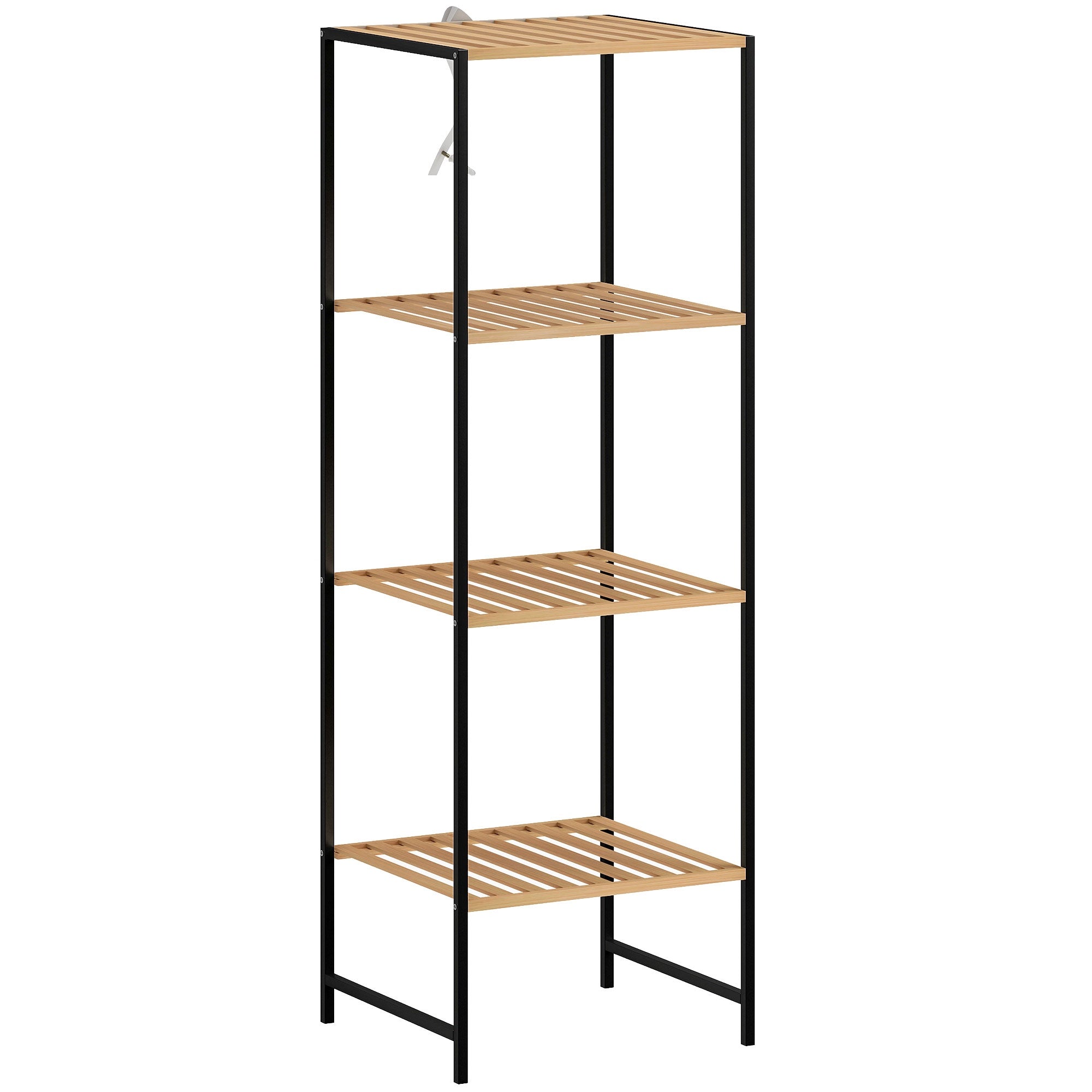 Bamboe-stalen rek, 4 niveaus, 36,5 x 33 x 110 cm