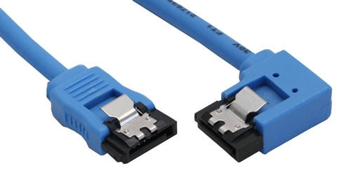 InLine rundad SATA-kabel med L-kontakt (höger), 0,5m