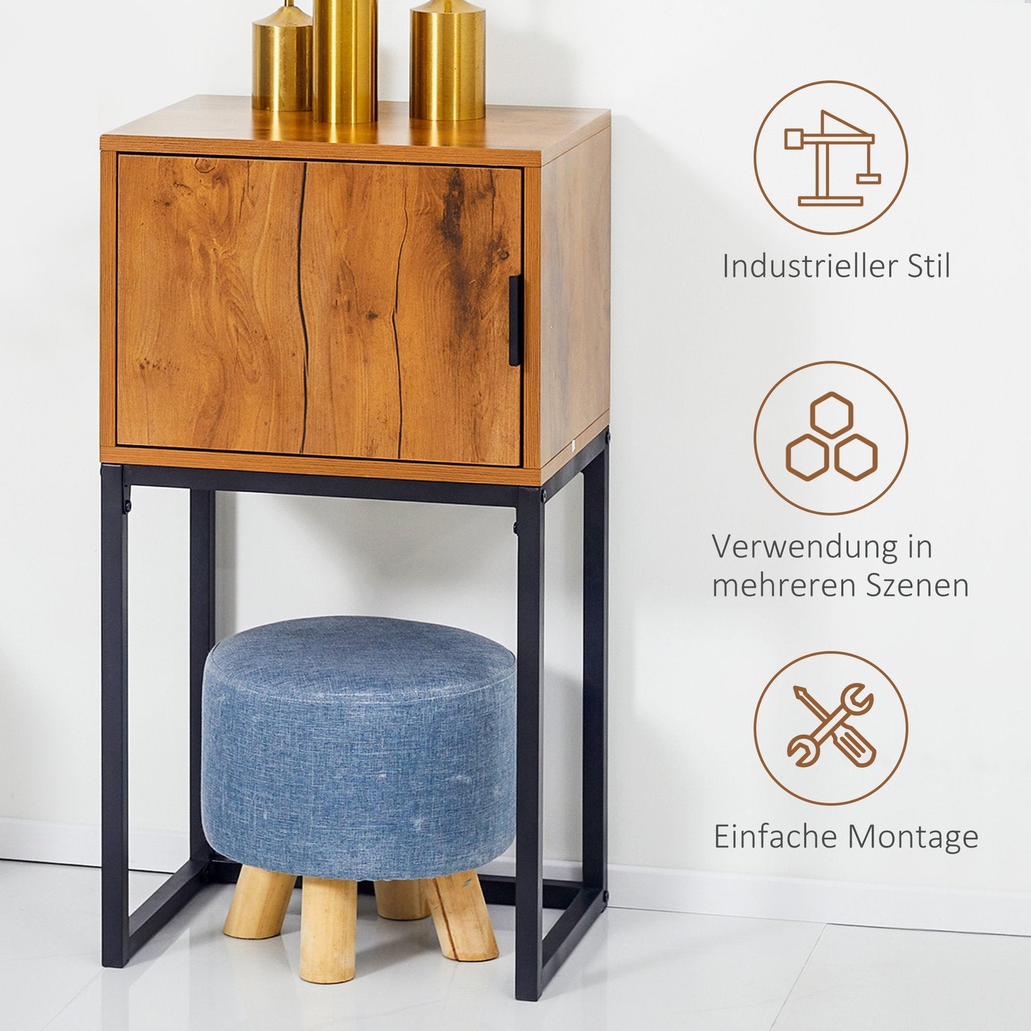 Industriell konsolbord med skåp, stålstomme, 40x30x76 Cm