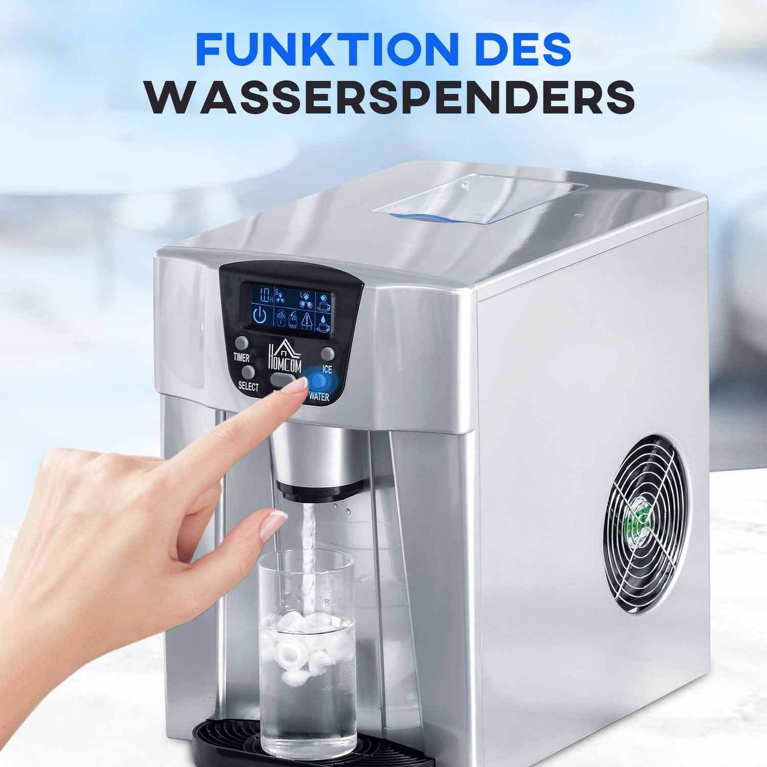 Iskubsmaskin, 12 kg/dag, snabb 6-min, 3 L vattentank