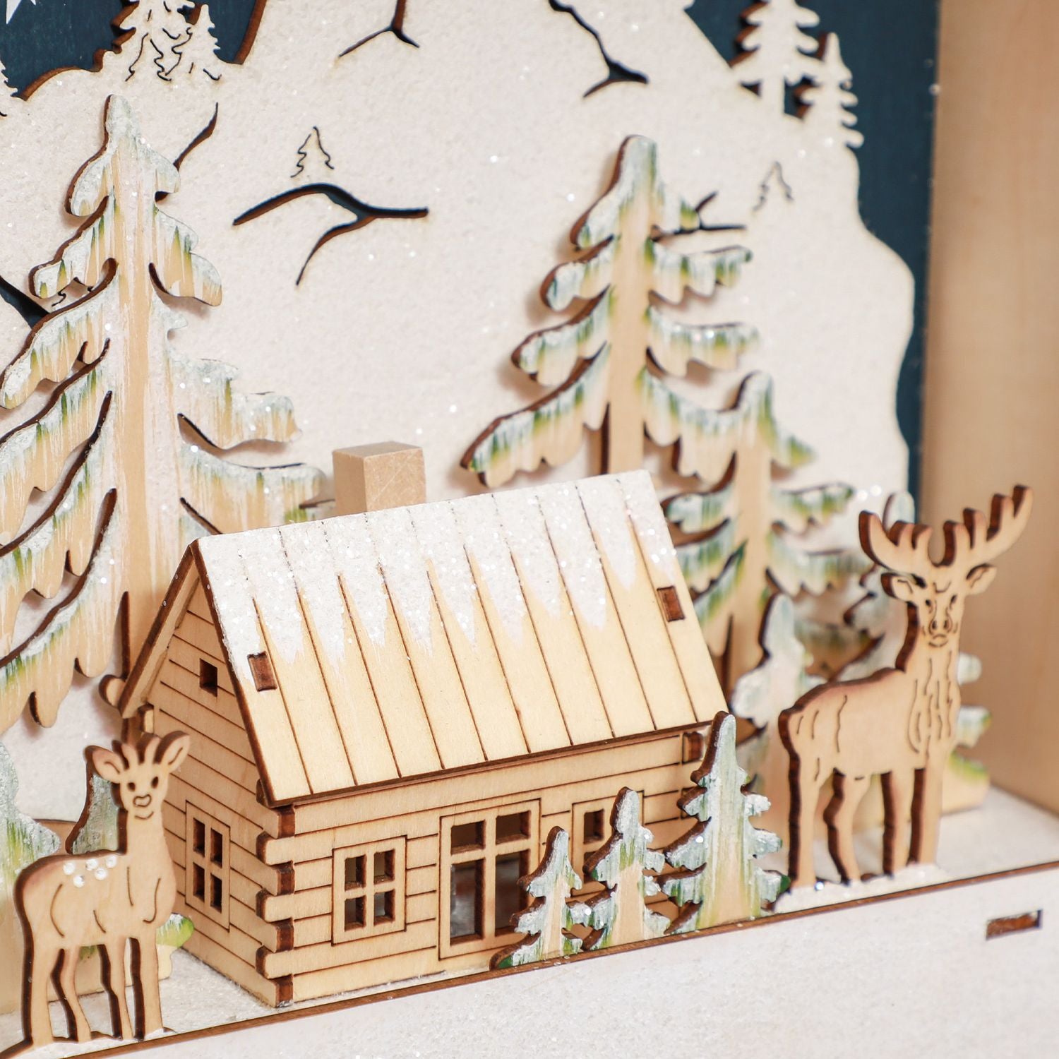 Juladventskalender med LED-ljus, 24 gör-det-själv-fack