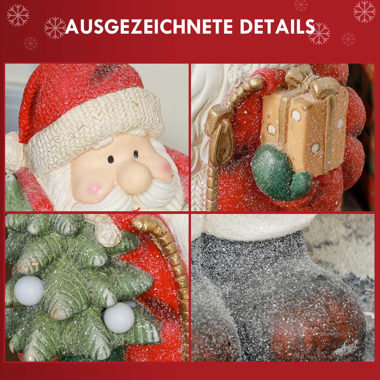 Jultomtens julfigur med LED-ljus, 50 cm