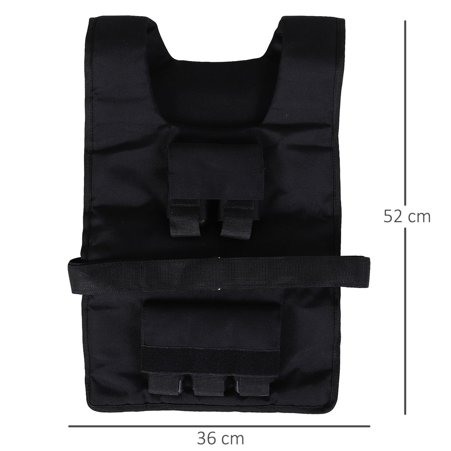Justerbar 20 kg träningsväst – Oxford Material, Svart