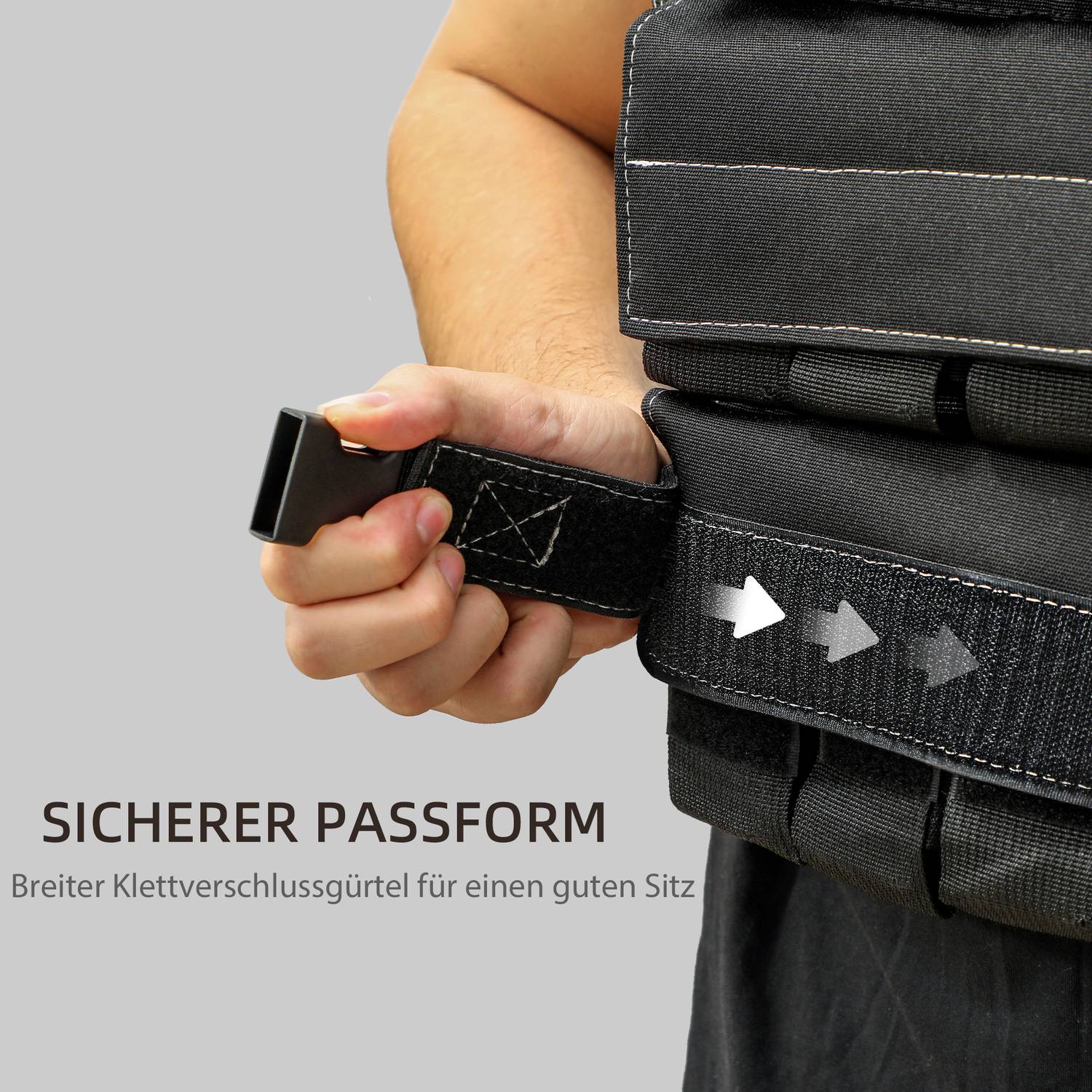 Justerbar 20 kg viktväst med reflexremsor för fitness