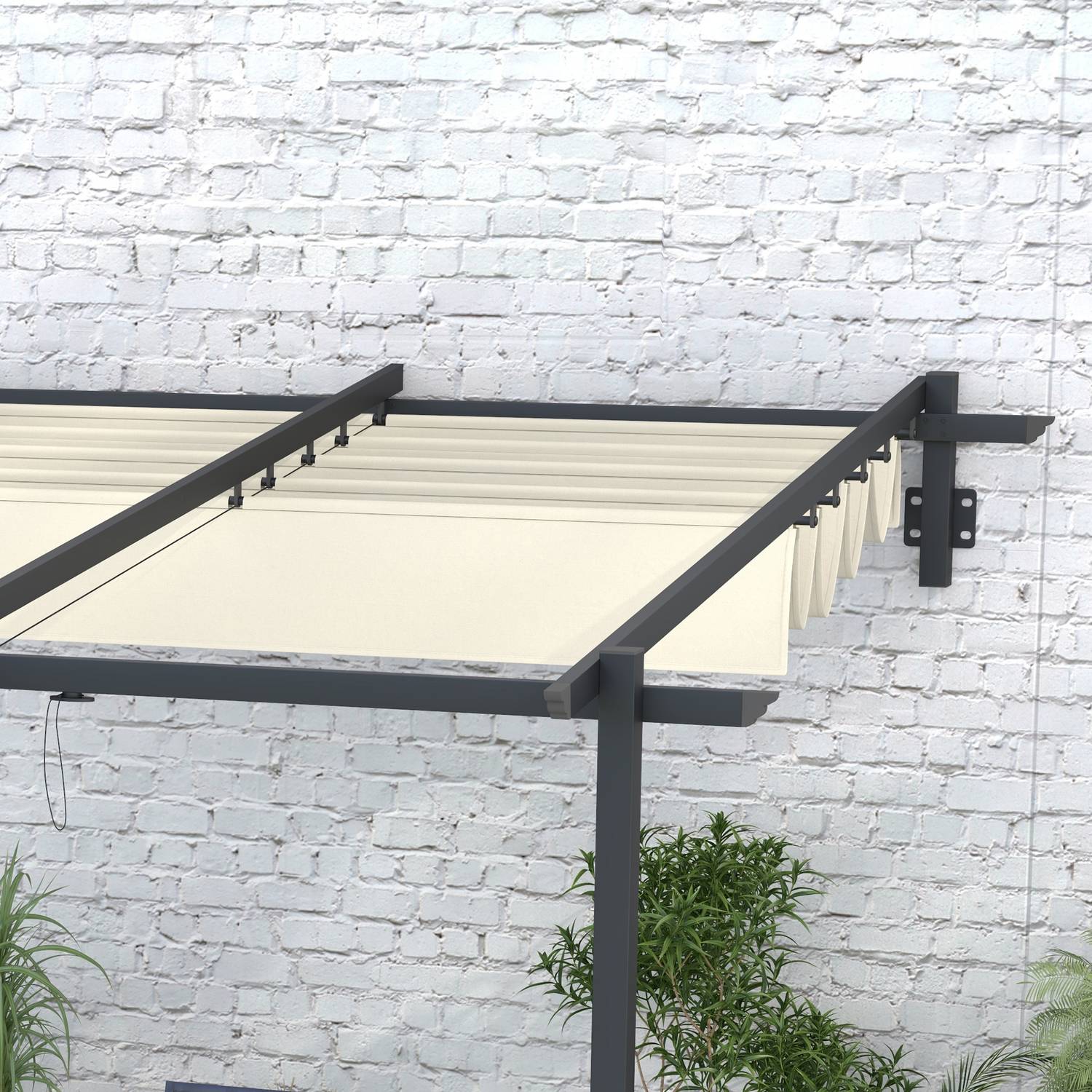 Justerbar 3 x 3m Pergola Gazebo Canopy för uteplats och trädgård