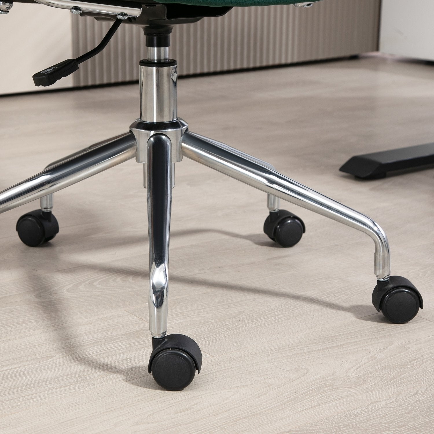 Justerbar Boho kontorsstol med armstöd, grön vridbar