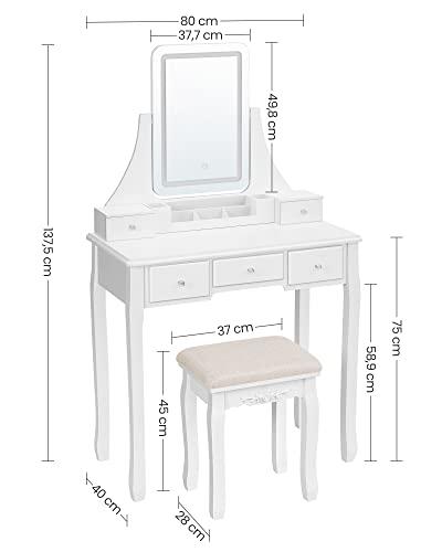 Justerbar LED sminkspegel med 3 färger & 360° rotation