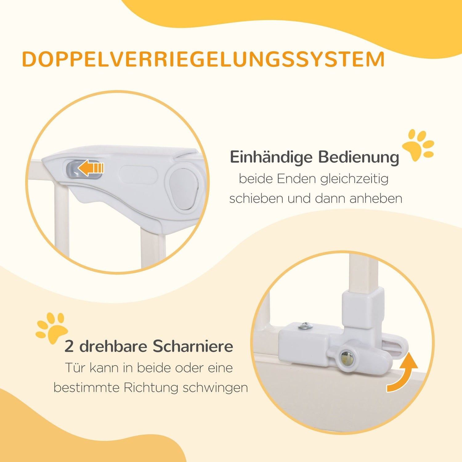 Justerbar Pet Safety Gate, No Drill, Dubbellås, 97,5-104,1 cm