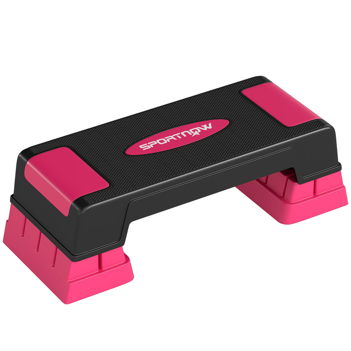 Verstelbaar aerobe stepplatform, 3 hoogtes, zwart/roze
