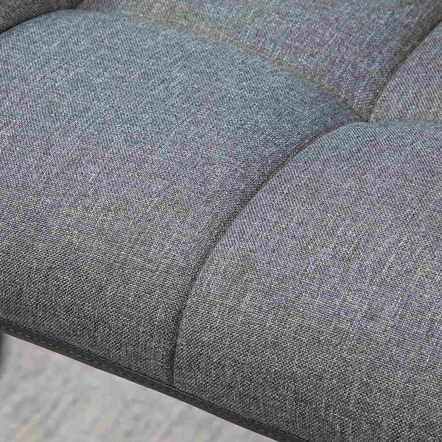 Justerbara grå barstolar Set med 2, 360° vridbar, linnelook