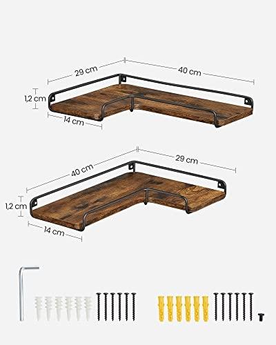 Justerbara rustika flytande hörnhyllor, enkel montering