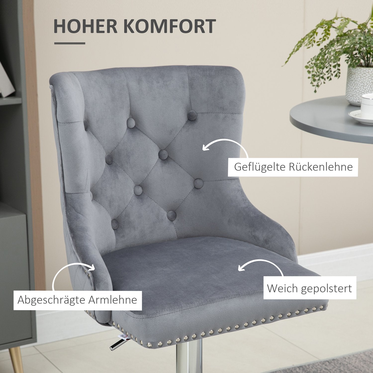 Justerbara svängbara barstolar, set om 2 med fotstöd