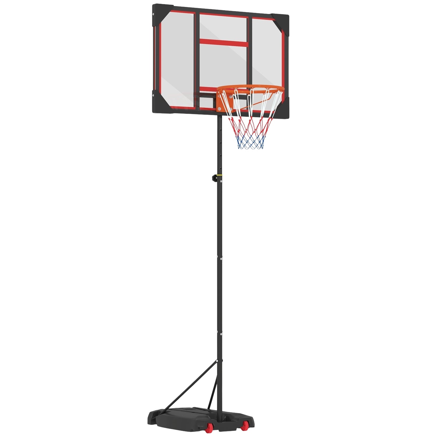 Justerbar basketbåge för barn, 210-260 cm, med hjul