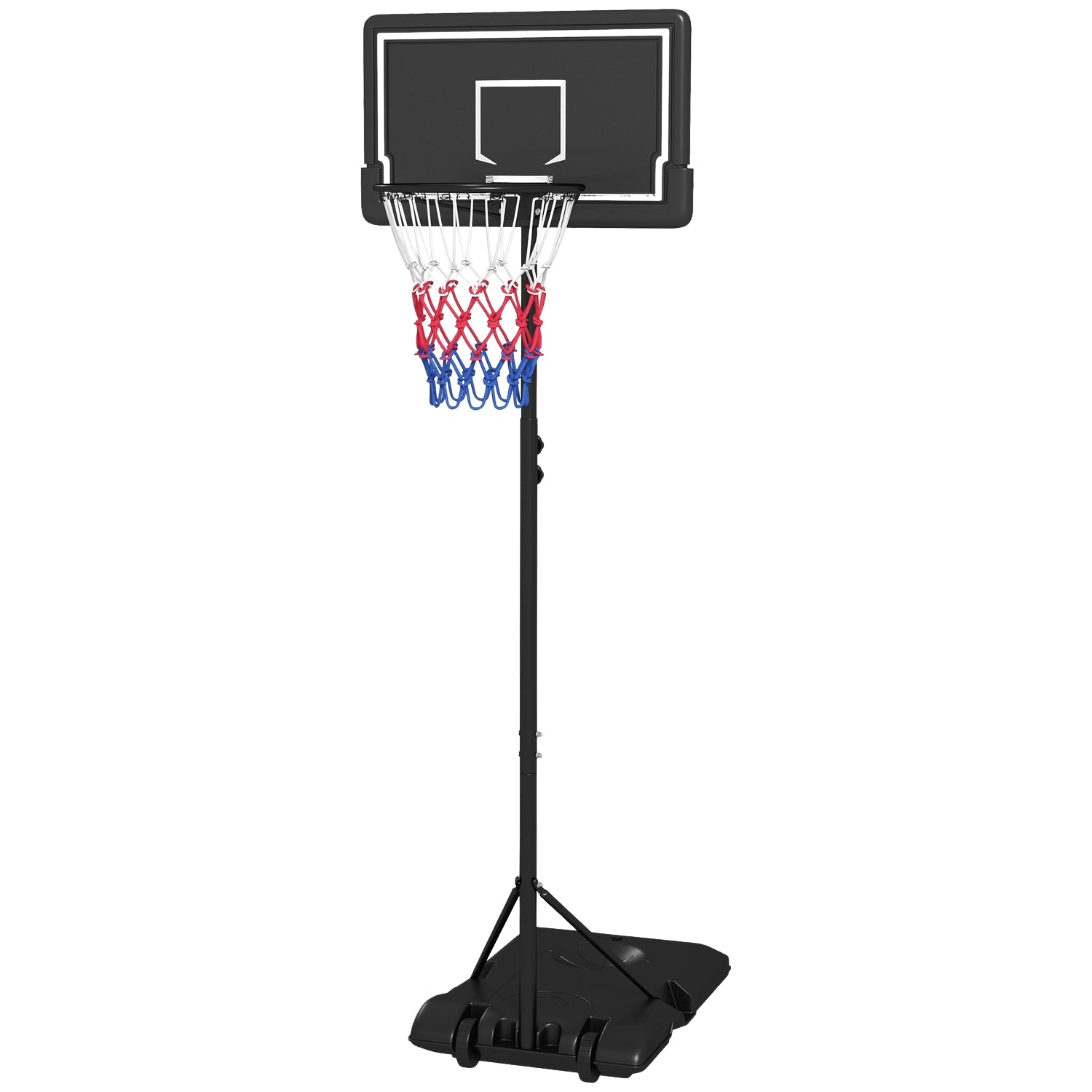 Justerbar basketbåge med stativ och hjul, 220-250 cm