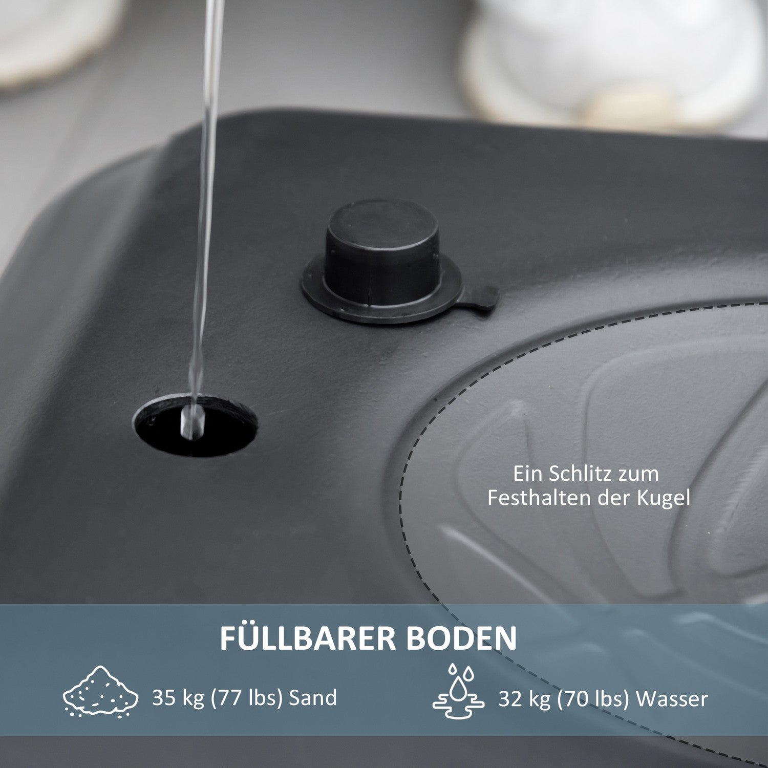 Justerbar basketbåge med stativ och hjul, 220-250 cm