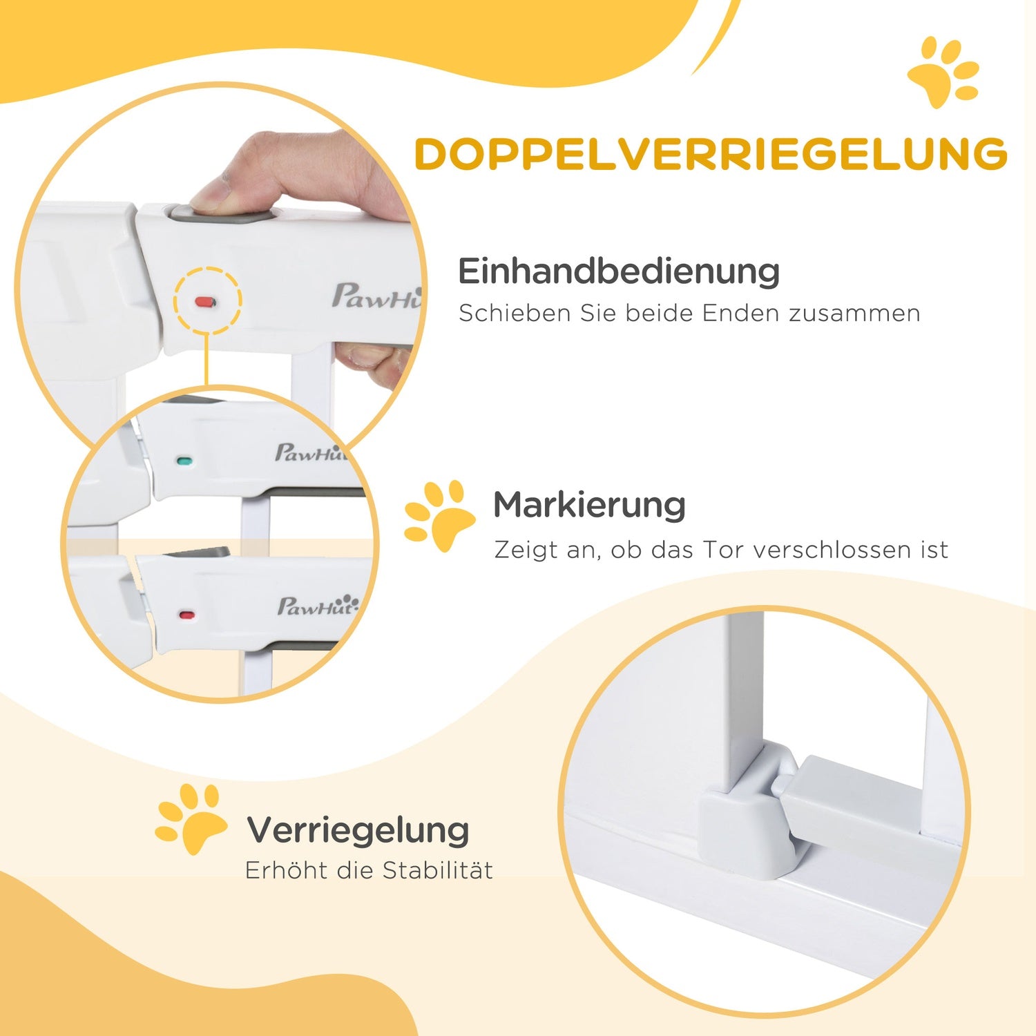 Justerbar dörrsäkerhetsgrind, automatisk stängning 75-96cm