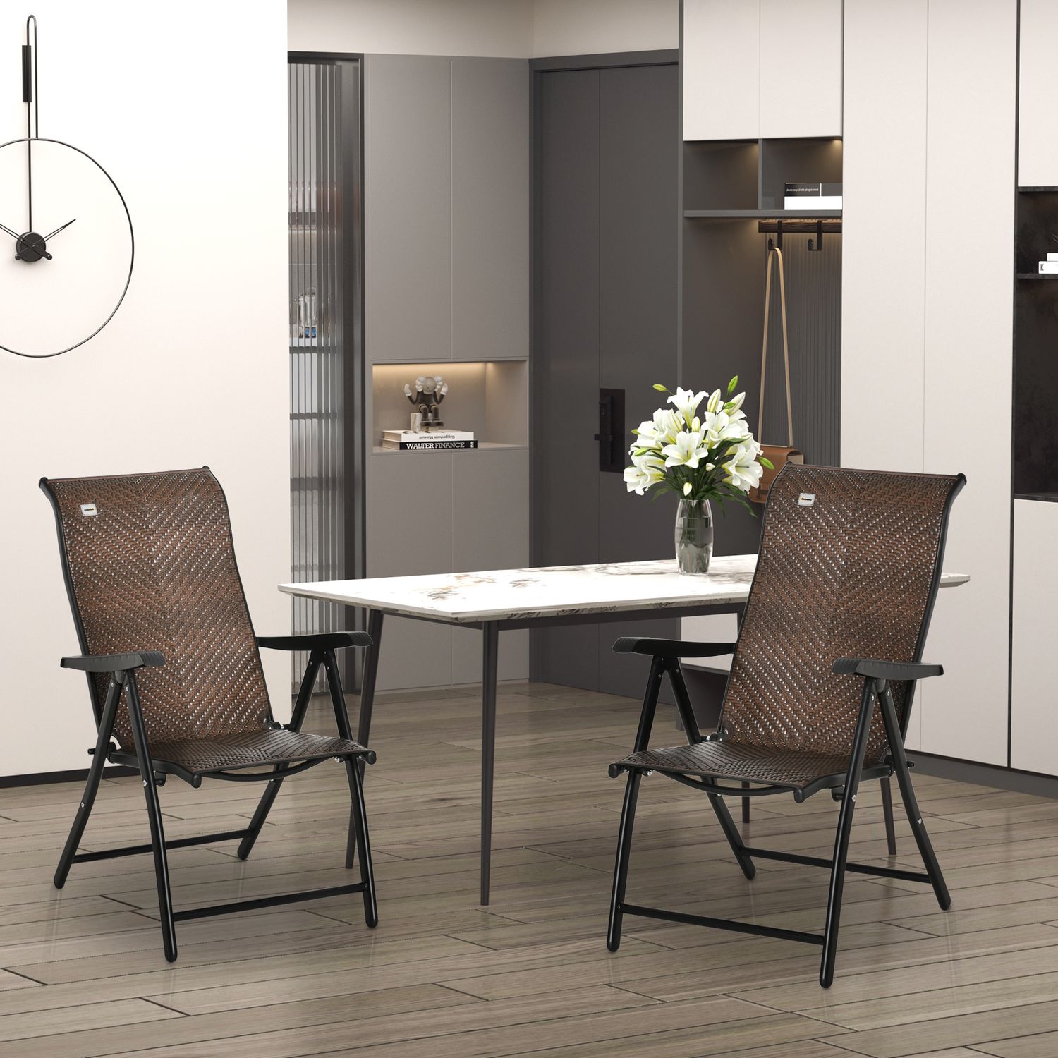 Justerbar fällstol av polyrotting, 7 ryggstödsnivåer