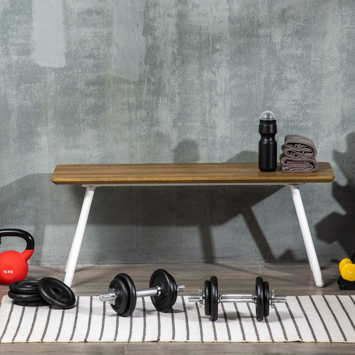 Justerbar hantel- och skivstångssats, 20 kg, antisladd