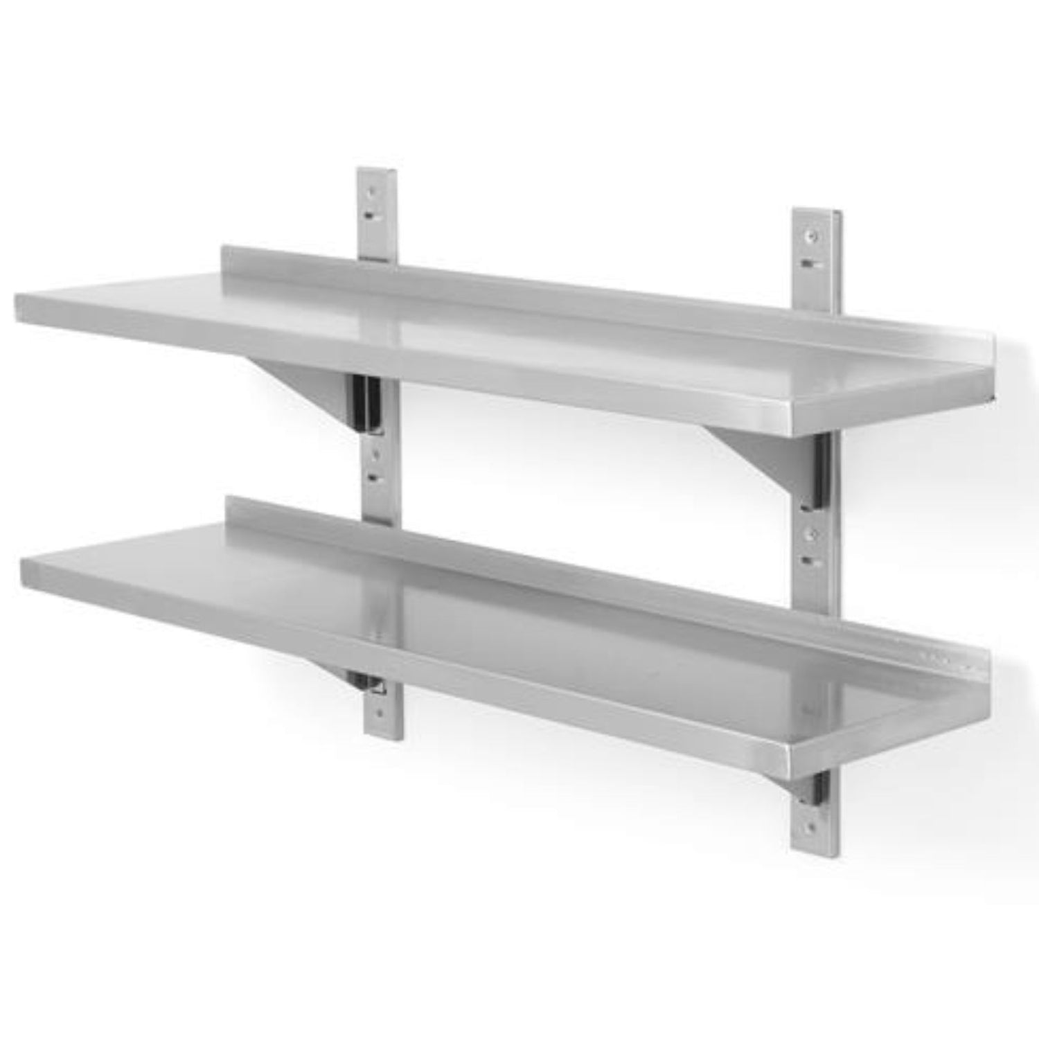 Justerbar hängande hylla med två konsoler i rostfritt stål, dubbla 100x40 cm - Hendi 816592