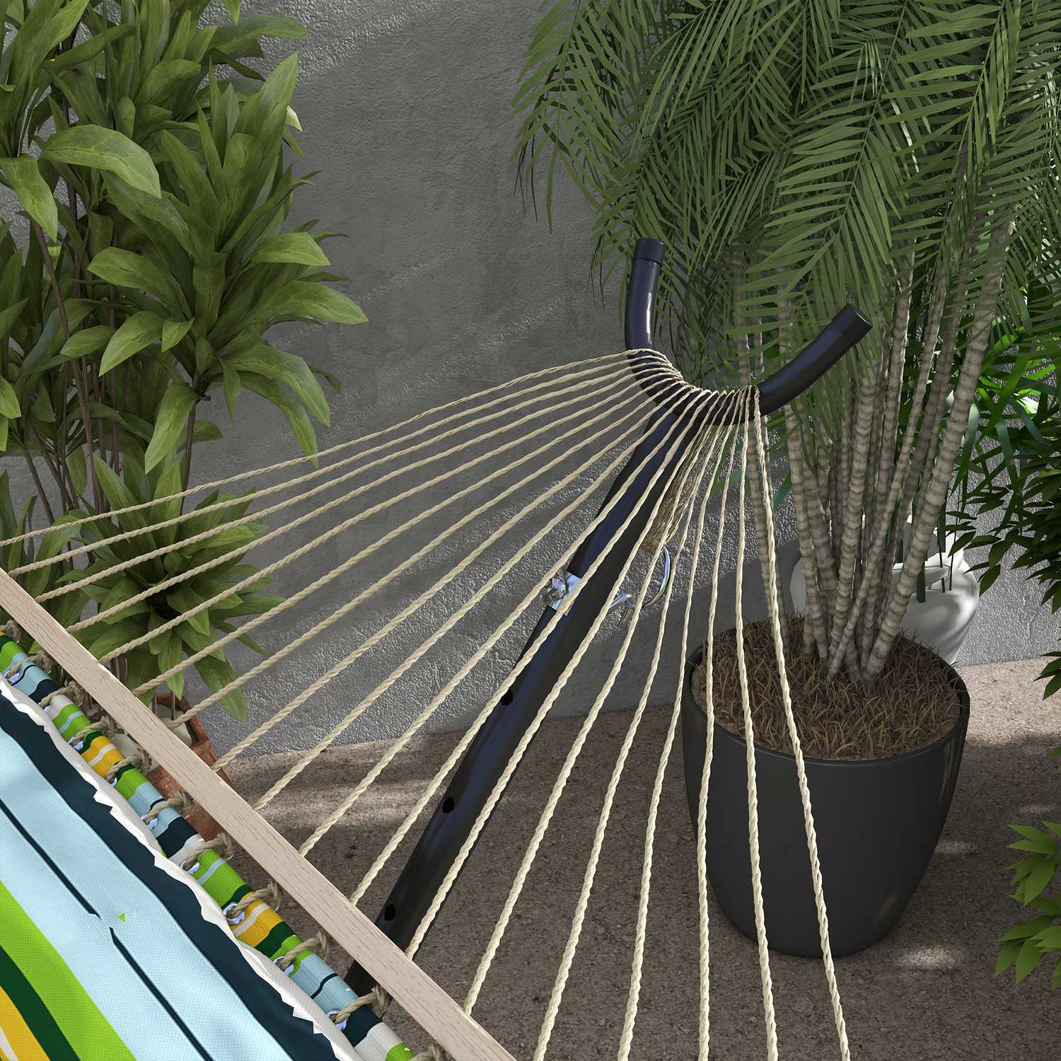 Justerbar hängmatta i stål med hjul, 220 kg belastning